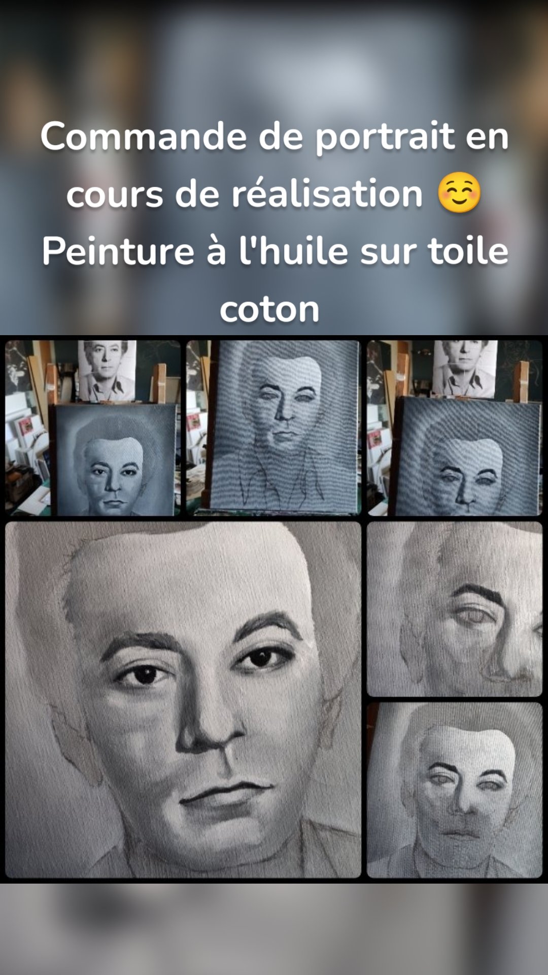 Commande de portrait en cours de réalisation ☺️
Peinture à l'huile sur toile coton 